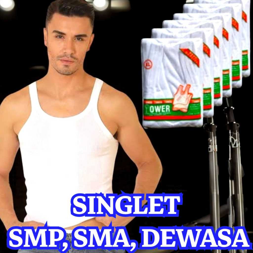 Singlet Kaos Dalam Putih SMP SMA DEWASA Remaja - Jumbo Kaos Kutang Salur