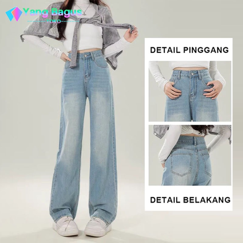 Celana jeans wanita kulot jeans wanita celana highwaist wanita loose oversize celana panjang wanita