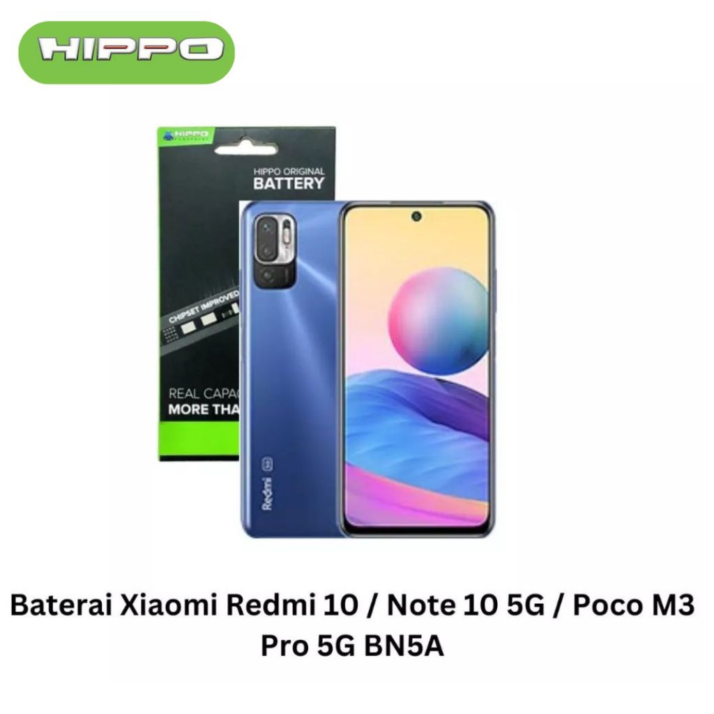 Hippo Baterai Xiaomi Redmi 10 / Note 10 5G / Poco M3 Pro 5G BN5A 5000Mah Original Cell