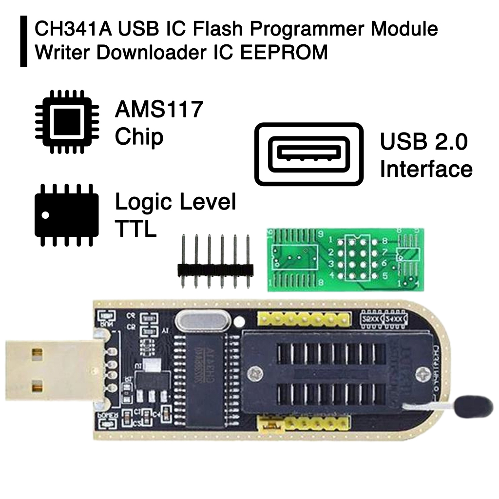 CH341A USB IC Flash Programmer Module Writer Downloader IC Eprom Modul Program Flasher BIOS Eeprom 2
