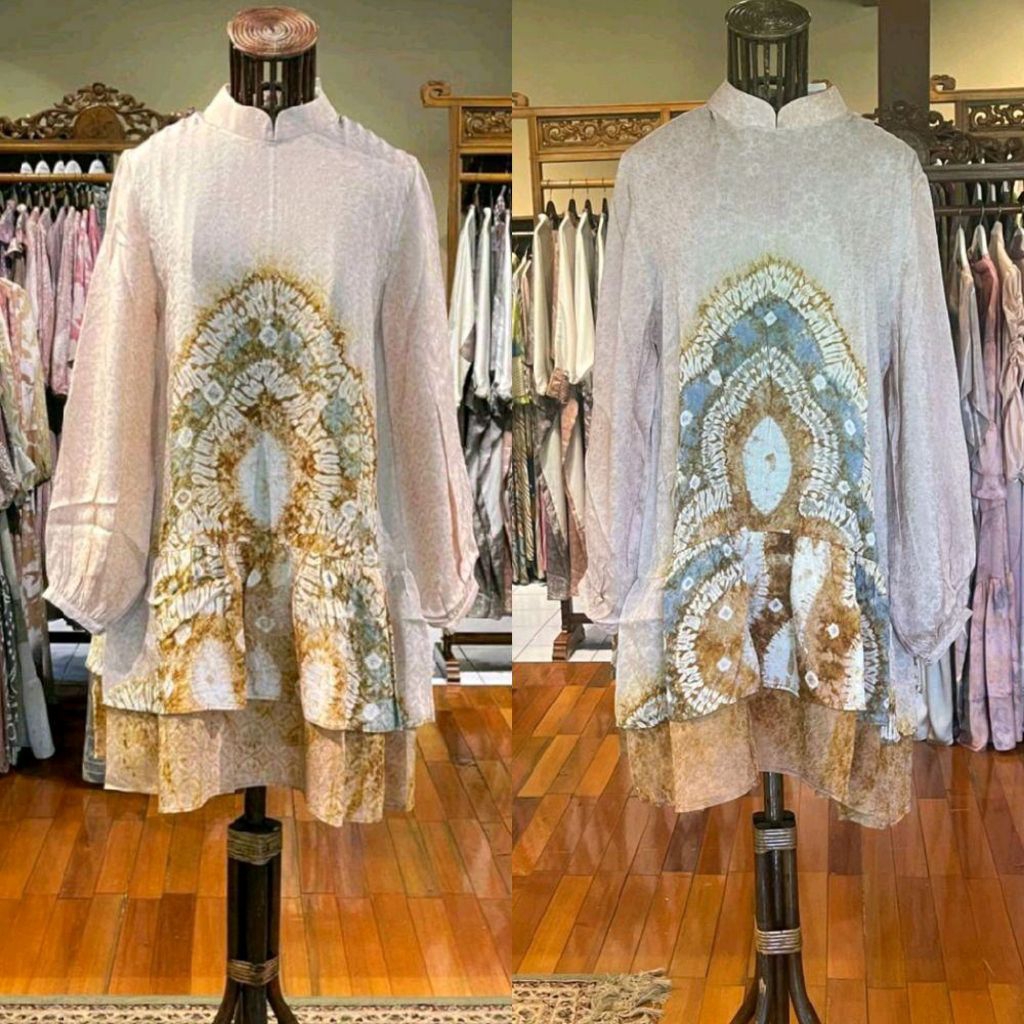 Mentari Tunik Viscos by Dian Pelangi LIMITED EDITION Blouse Baju Atasan Kemeja Blus Outfit Kerja Kan
