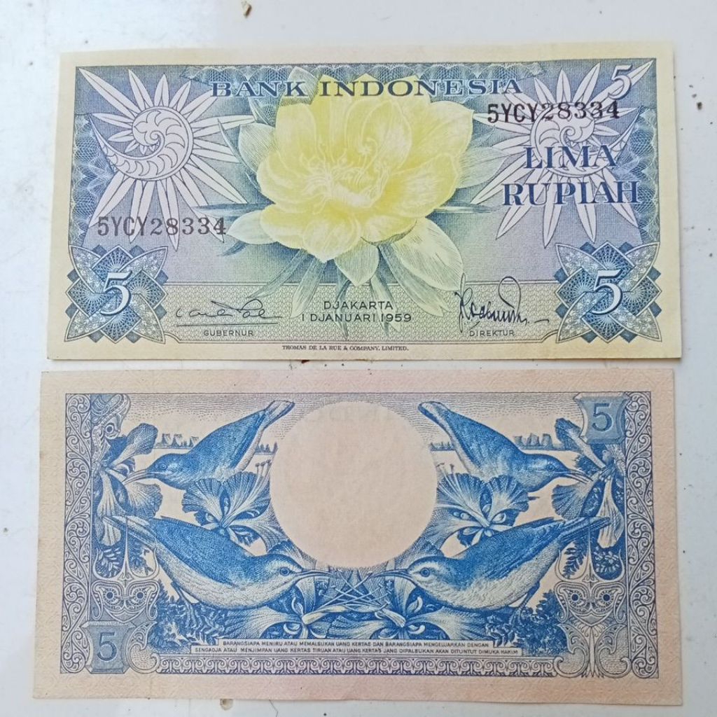 uang kuno 5 rupiah 1959