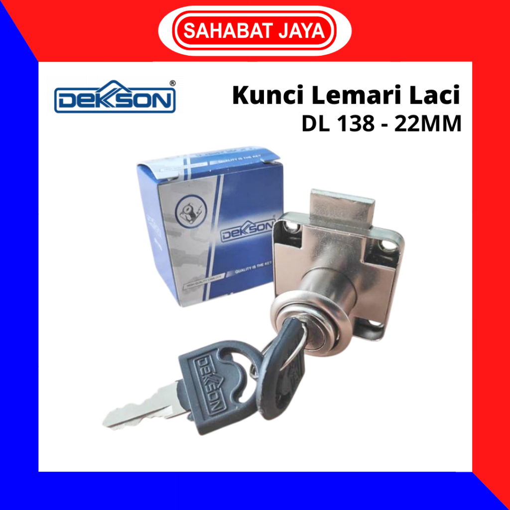 DEKSON Kunci Padat Lemari Laci Kabinet Drawer Lock DL 138-22 DEKKSON