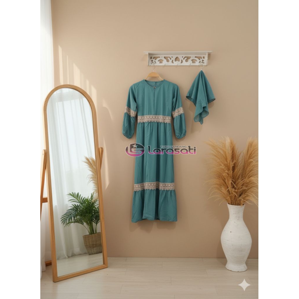 Baju Gamis Anak Perempuan Renda / Busana Gamis Anak Perempuan Kekinian