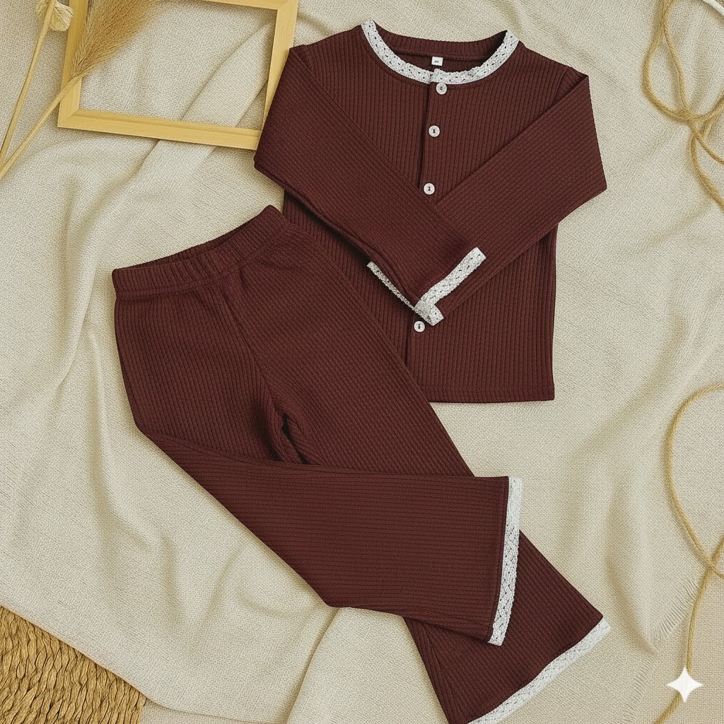 Setelan Anak Perempuan Zahwa | One Set Anak Korean Style | One Set Knit Premium