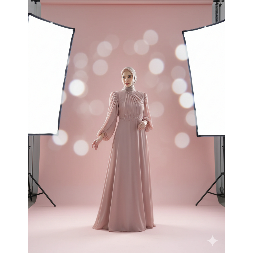 Aiza Dress Kondangan Mewah full Fayet Dress Bridesmaid Mewah dan Kekinian ukuran jumbo LD 140