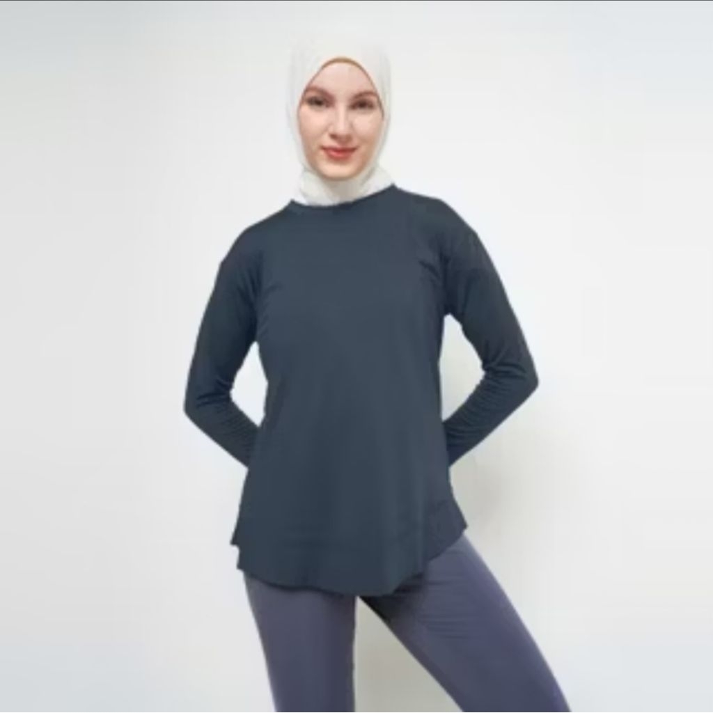Baju Kaos Inner Oversize Top Atasan Baju Olahraga Wanita Bahan Polynilon/Lengan Panjang