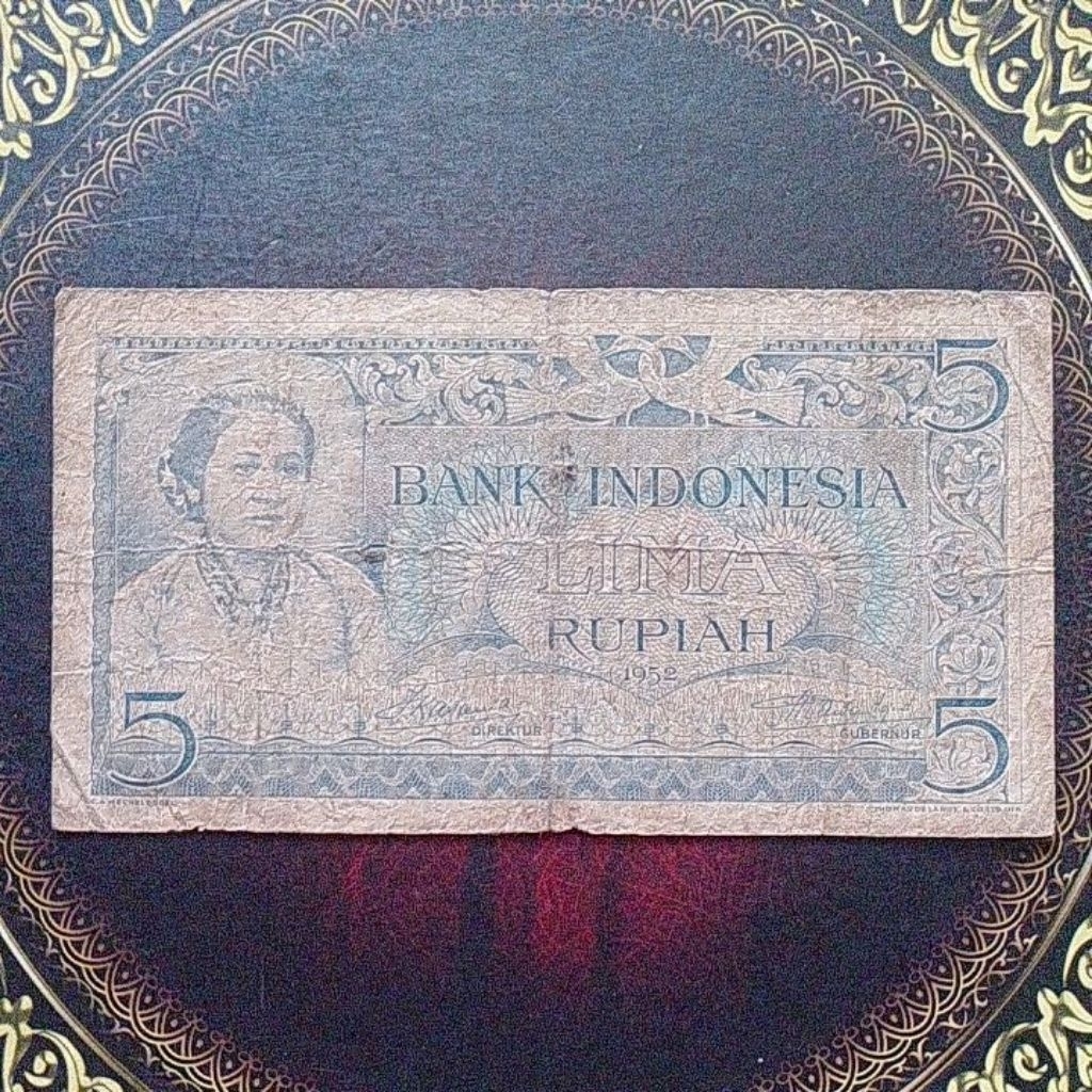 Uang seri Budaya Kartini 5 rupiah 1952 fine