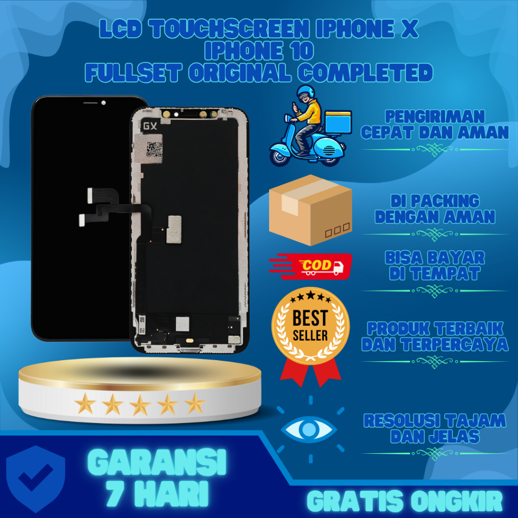 LCD IPH*NE X / LCD IPHONE 10 TOUCHSCREEN FULLSET COMPLETE