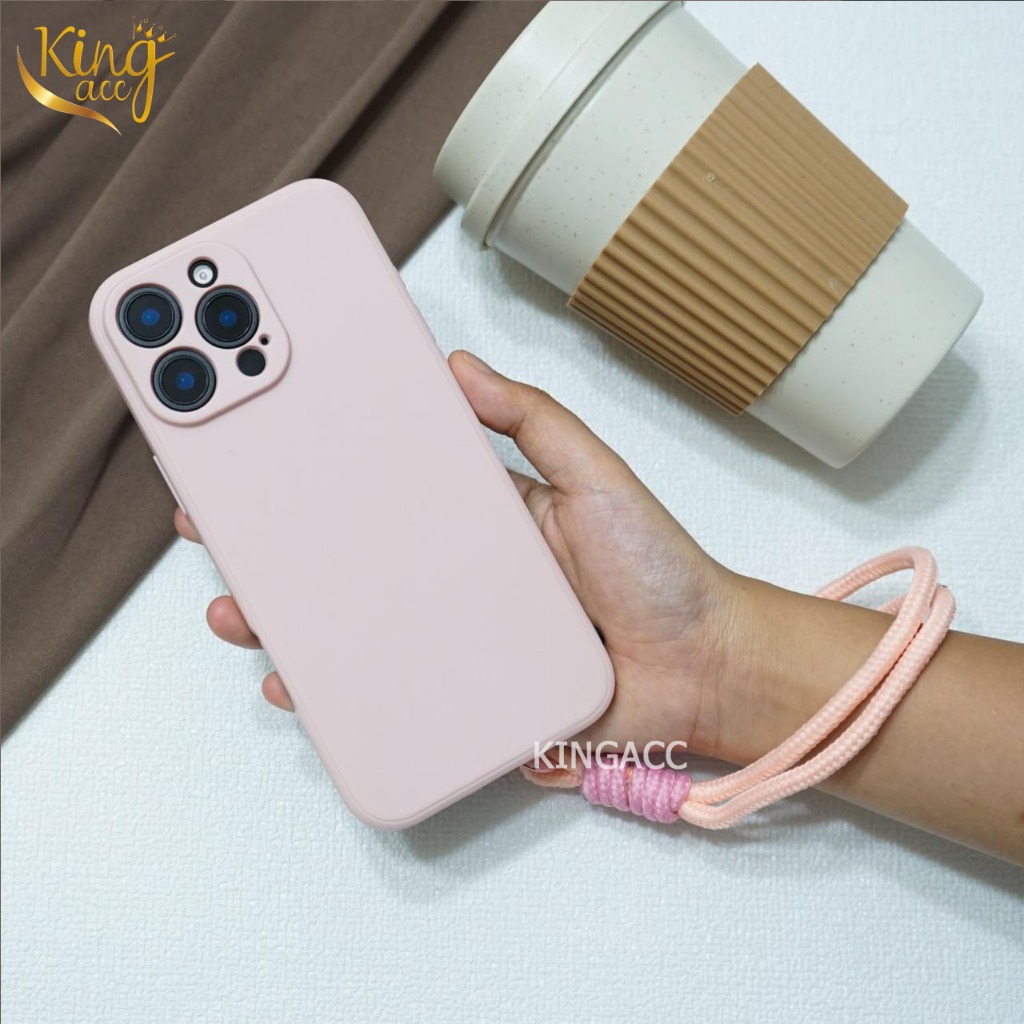 Case Polos+Tali Strap Untuk Hp OPPO VIVO REALME XIAOMI INFINIX IPHONE SAMSUNG - Casing Hp