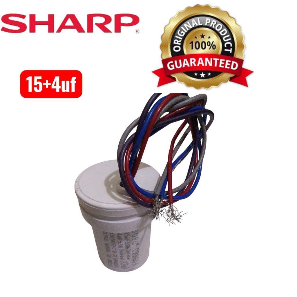 Original kapasitor mesin cuci 2 tabung Sharp 14 kg 15+4uf