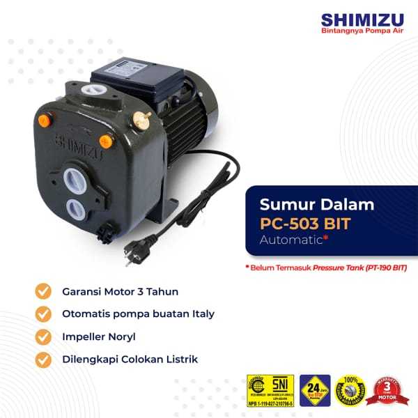 Shimizu PC 503 BIT Pompa Sumur Dalam Otomatis/PC 250 BIT/PC 375 BIT/PC 260 BIT/PC 268 BIT Garansi Re