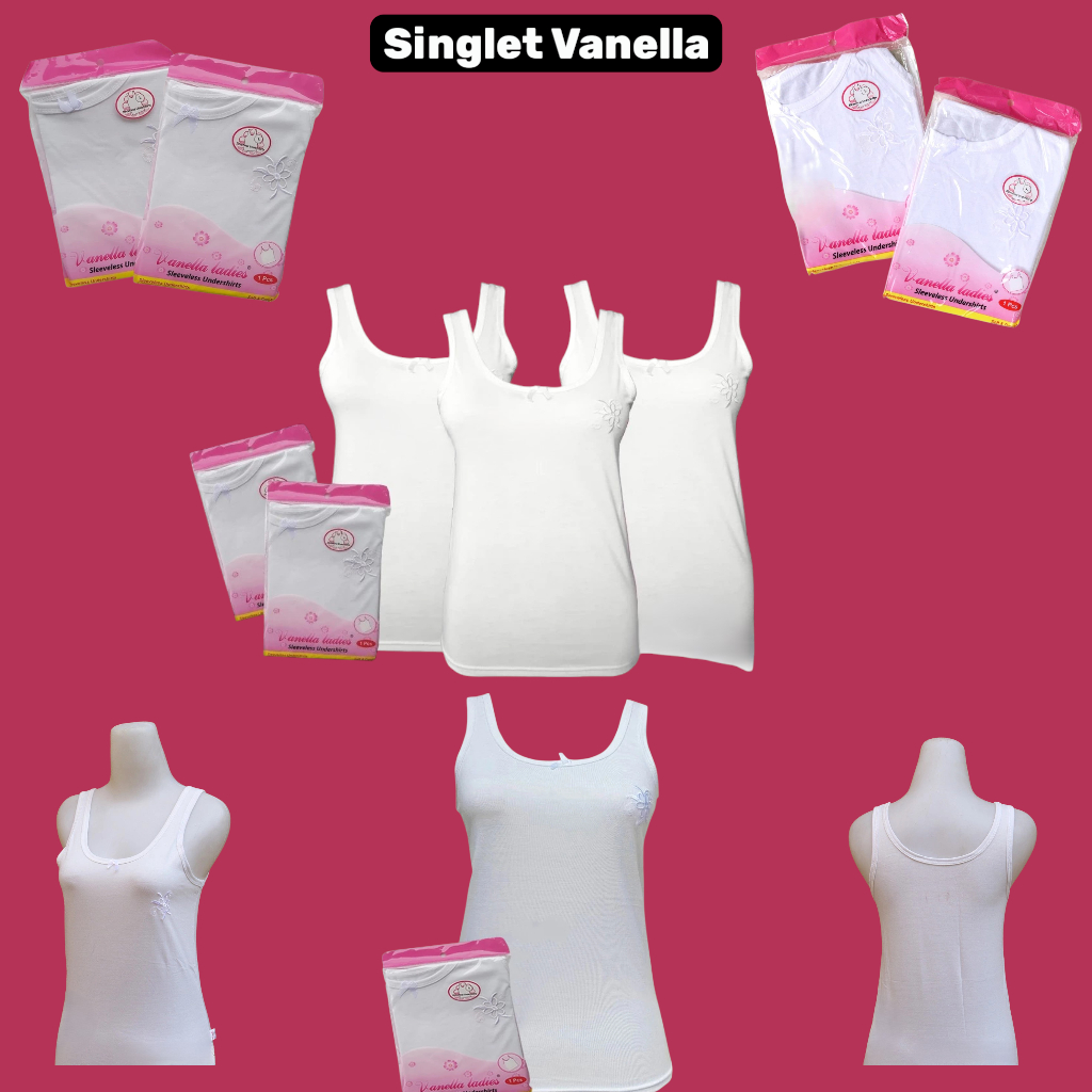 Kaos Dalam Wanita Vanella | Nathalie Tanktop Pakaian Dalam Putih Polos Isi 3Pcs | Kaos Dalam Pakaian