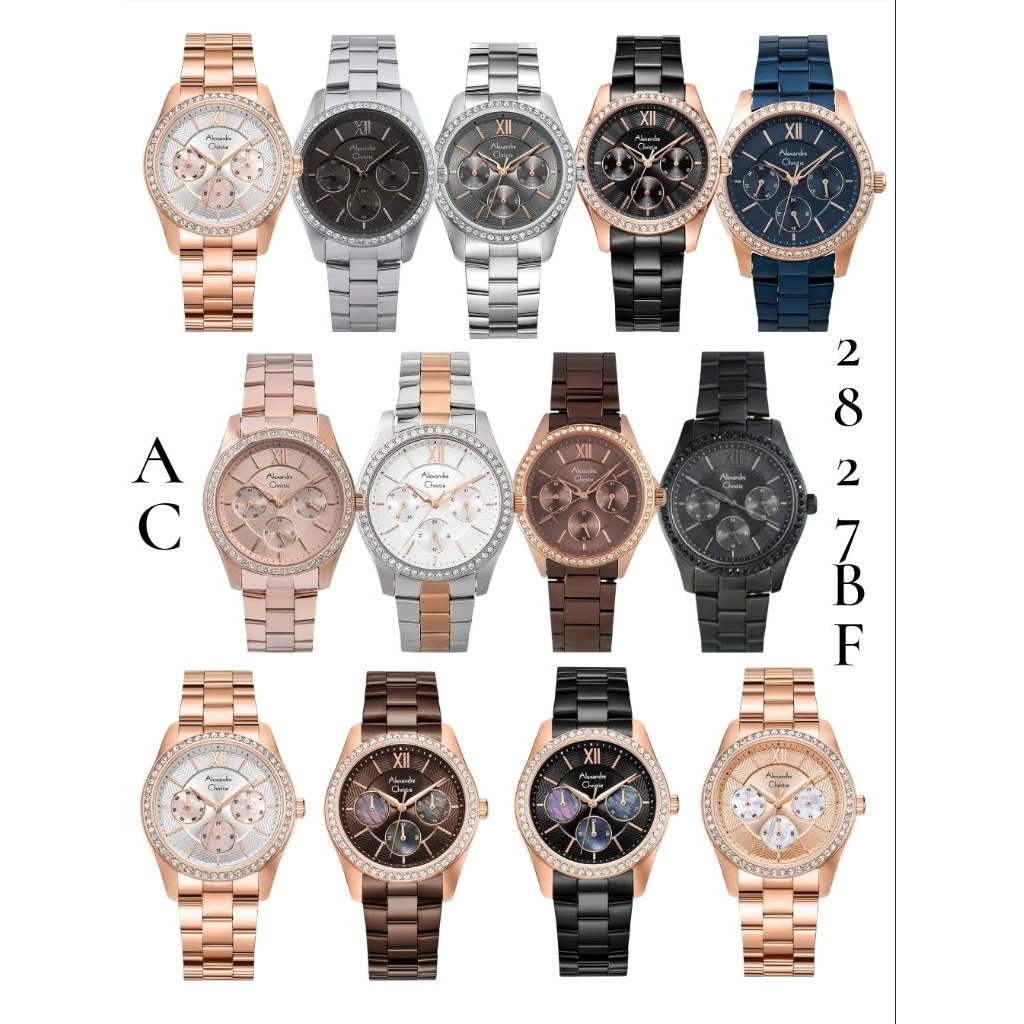 Jam Tangan Wanita Alexandre Christie 2827 AC2827 AC 2827 Tali Besi / Stainless steel