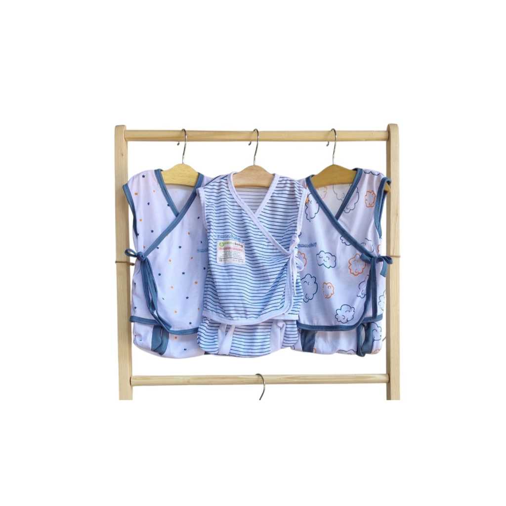 6 Pcs / 3 Set Baju Bayi Kimono Lengan Kutung Celana Pop Bayi Baju Bayi Newborn Baju Bayi Baru Lahir 