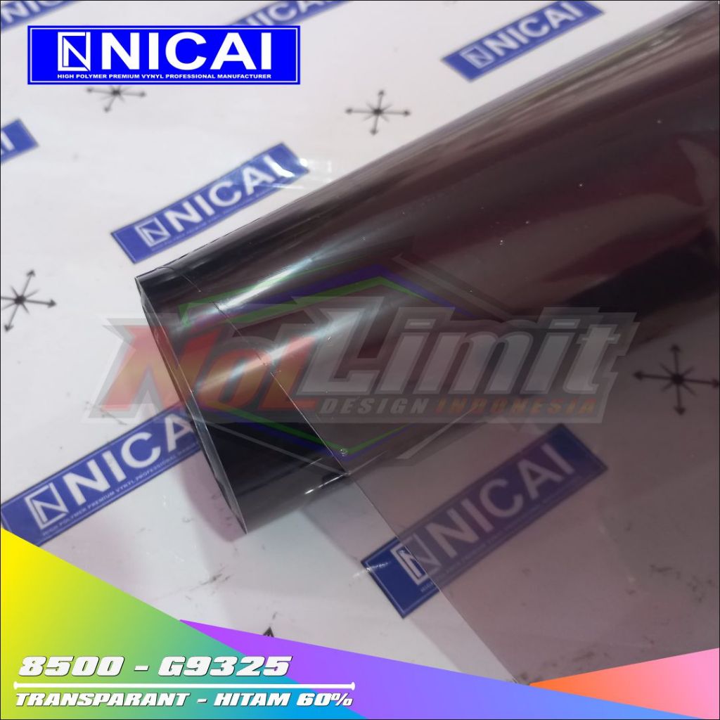 NICAI VPF Transparan 3 Layer Scotlite Lampu Motor Transparan Hitam 60% [ROLL]