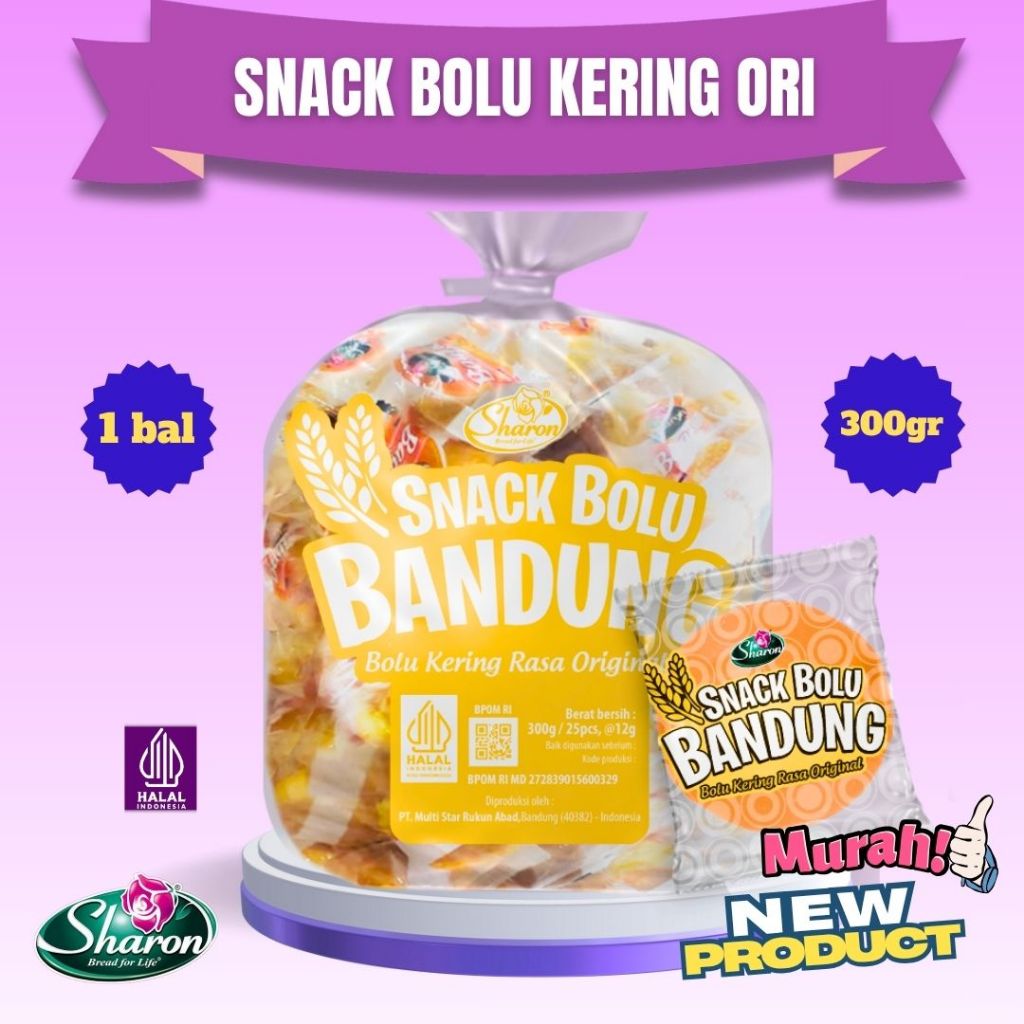 Sharon Bakery  Snack Bolu Isi 25 rasa Ori 300gr - Satuan