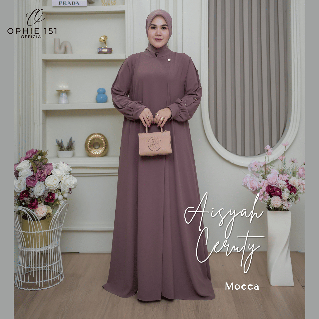Ophie151 Gamis Dubai Premium Aisyah Fashion Muslim Model Syari Elegan