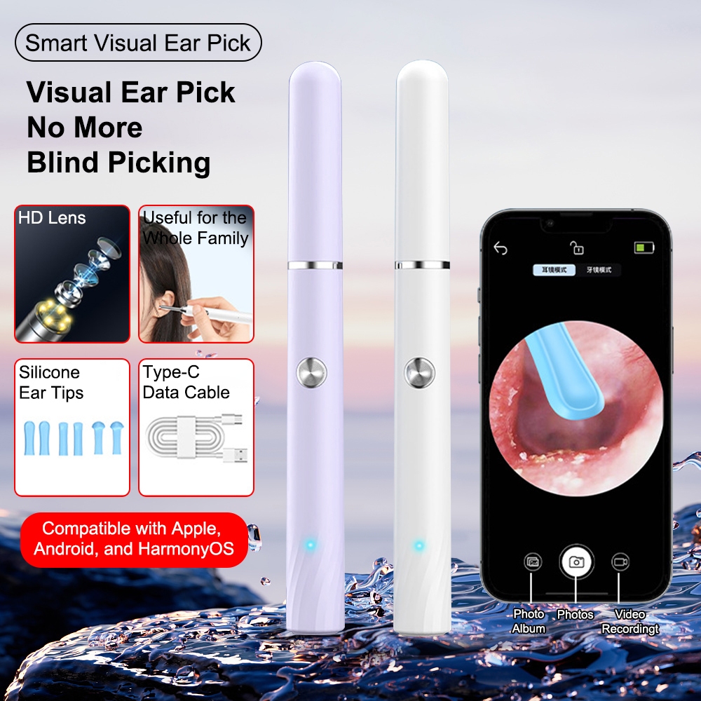 Endoskopi Hd Visual Ear Pick Alat Pembersih Telinga Koneksi Bluetooth Pembersih Telinga