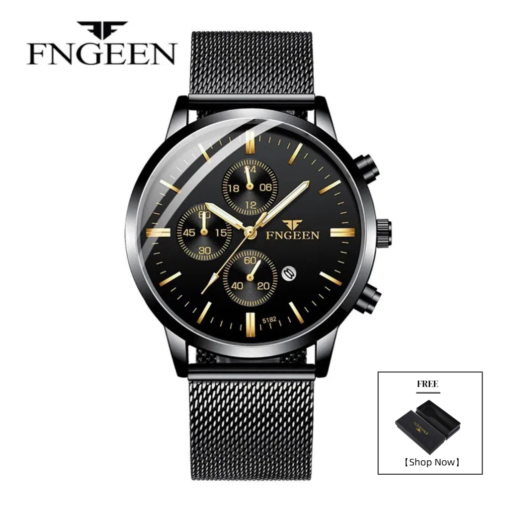 FNGEEN 5128 Jam Tangan Pria Quartz Anti Air Sport Original Bercahaya Lari Seiko Men's Fashion Jam Ta