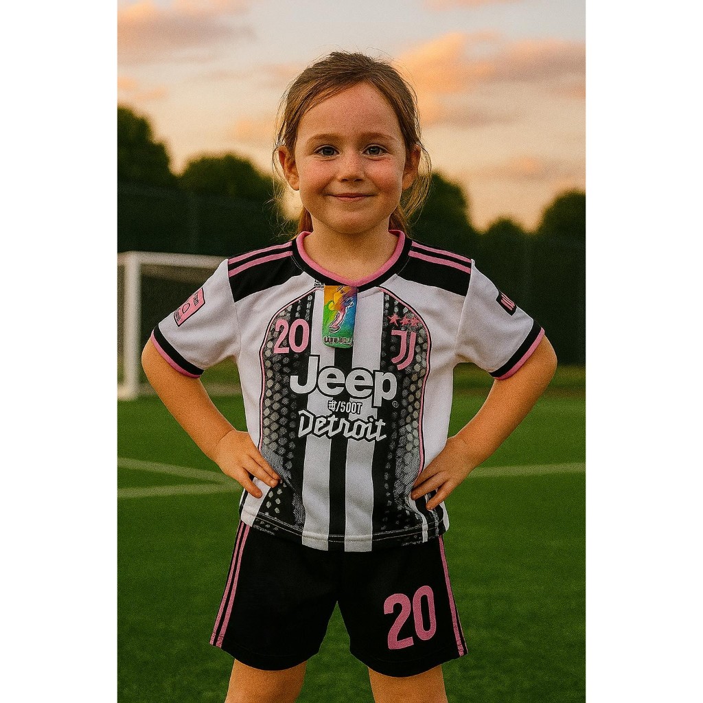 Jersey anak Juventus Putih terbaru 2025/2026 / Setelan Baju Bola Anak Laki Laki / Setcel Bola Anak