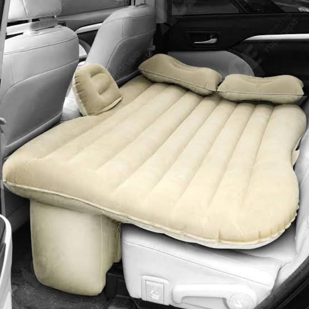 kasur mobil warna seperti digambar bekas normal...kelengkapan bantal dan pompanya...kondisi bekas si