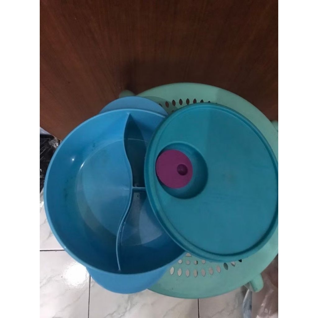 second Tupperware cwl katup patah ada noda butuh cuci
