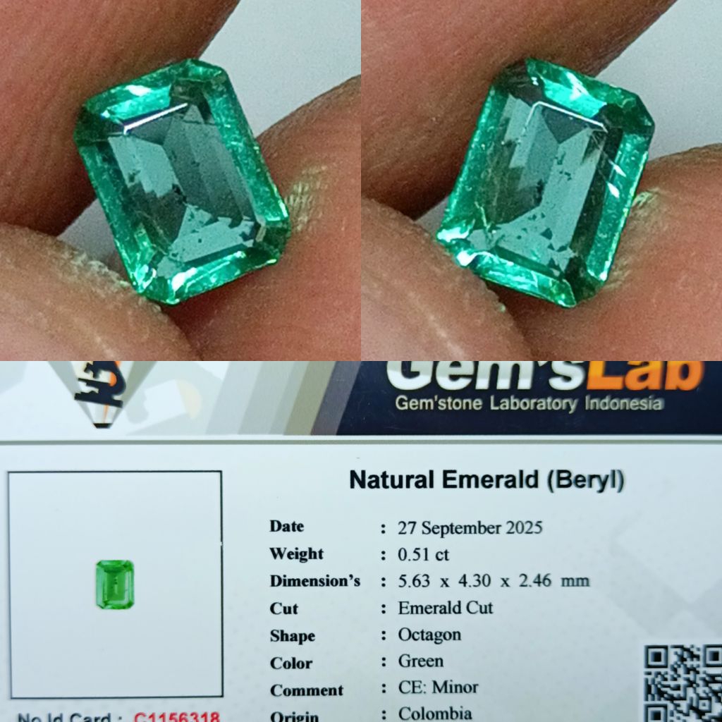 NATURAL ZAMRUD EMERALD BERYL COLOMBIA MEMO GLI