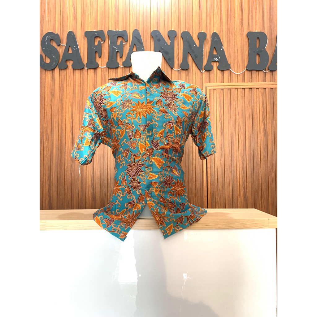 Batik Pria Lengan Pendek Semi Silk Sutra Tosca