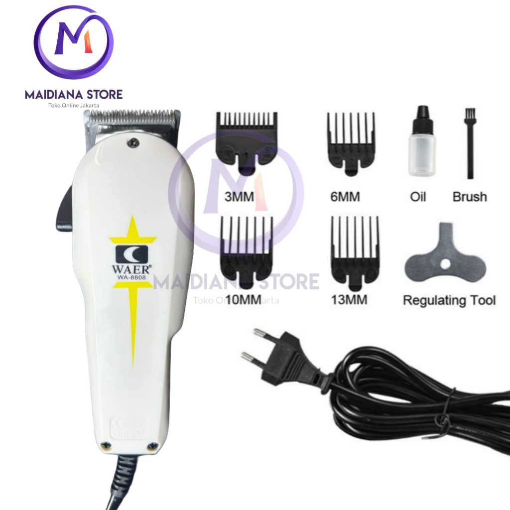 WAER 8808 Mesin Cukur Rambut Babershop Salon Profesional. Alat Cukur Rambut Listrik 1set Komplit
