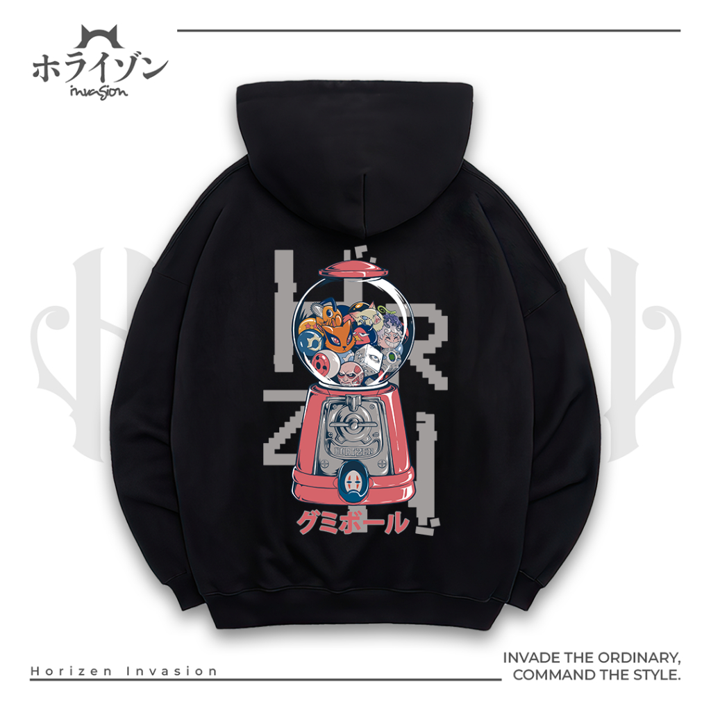 Horizen Invasion Hoodie Game Gumball Machine - 100% Cotton Fleece 280gsm
