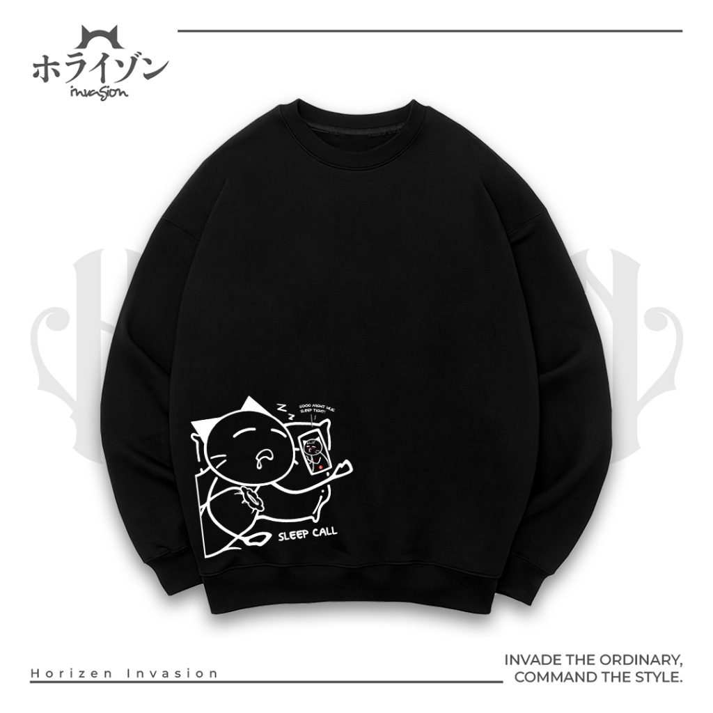 Horizen Invasion Crewneck Sleep Call - 100% Cotton Fleece 280gsm