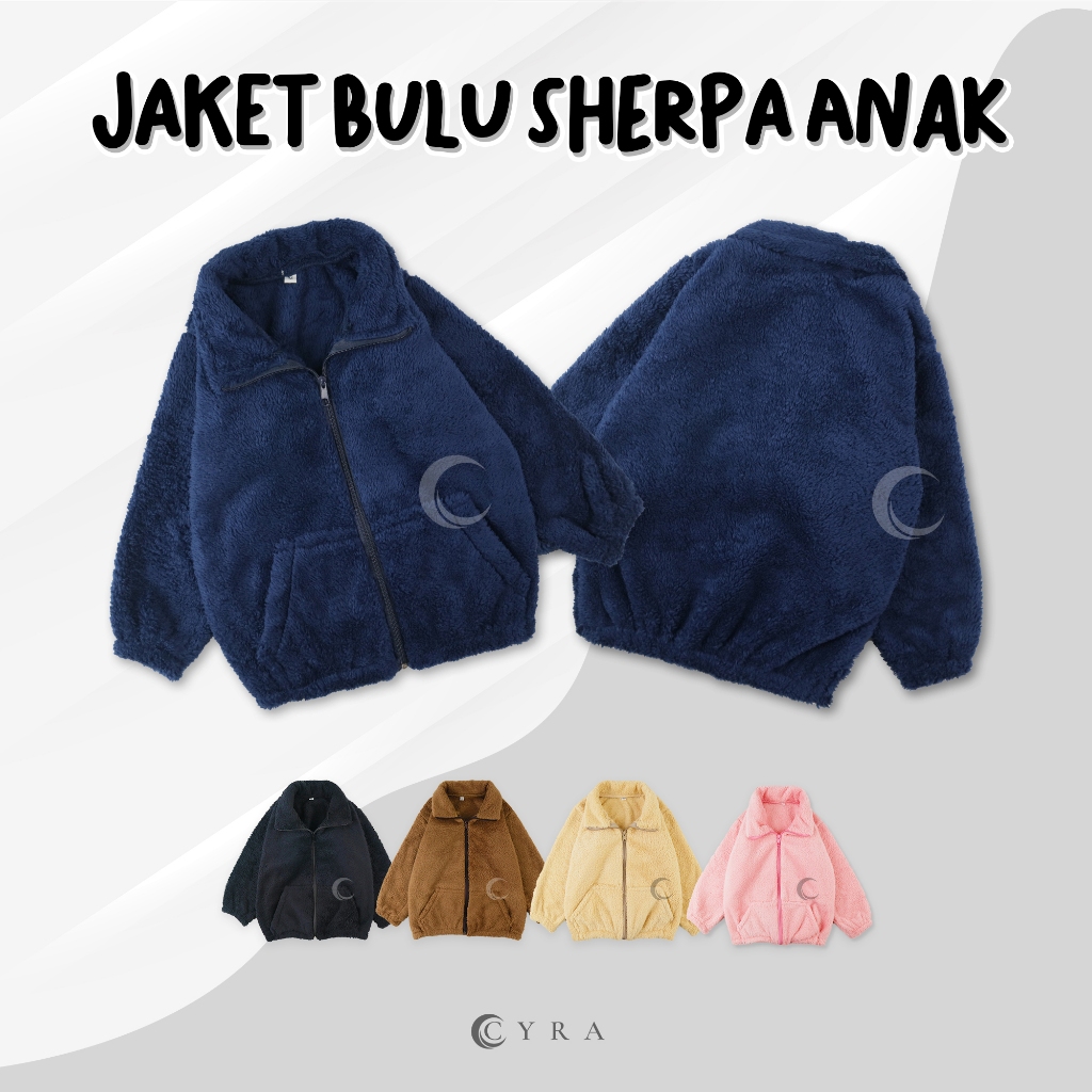 Jaket Sherpa Berkerah Anak Jaket Bulu Hangat