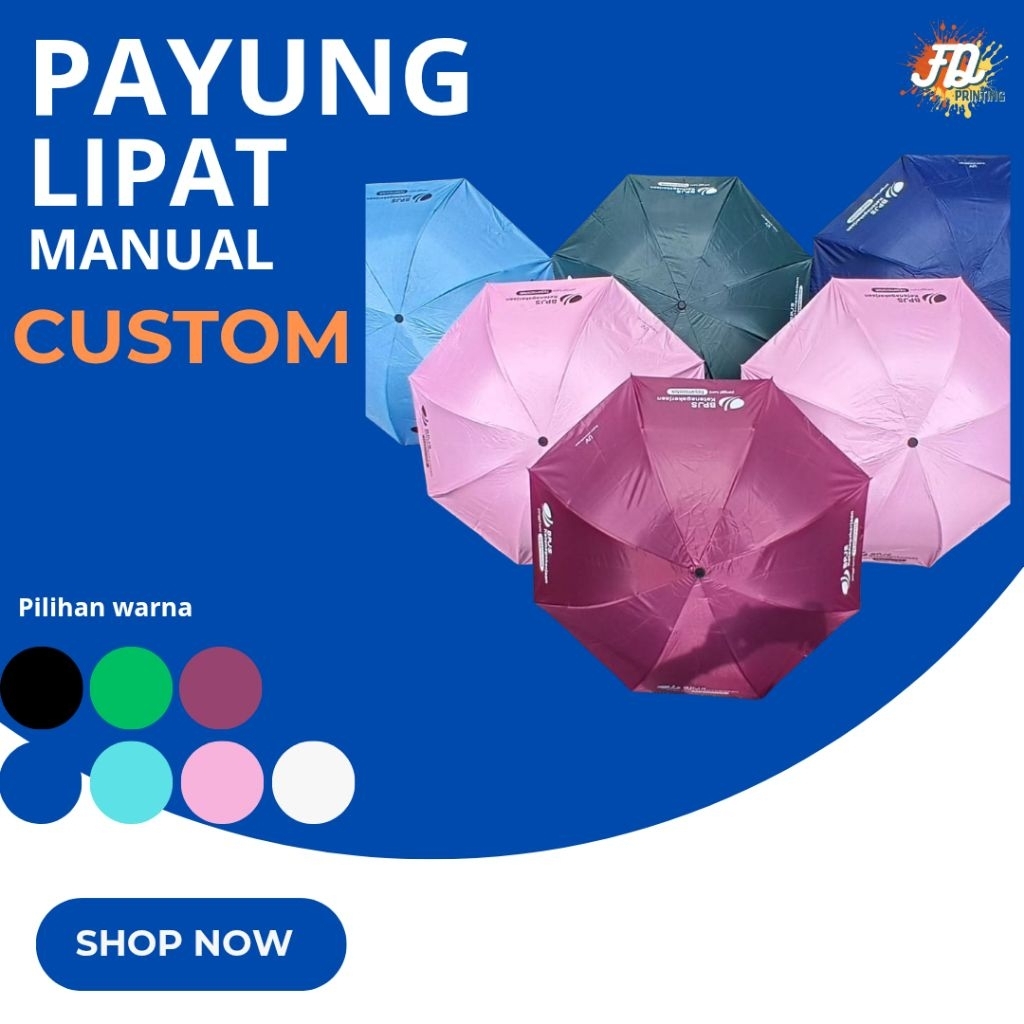 Payung lipat manual custom/payung lipat custom logo/payung lipat sablon/payung lipat sovenir/payung