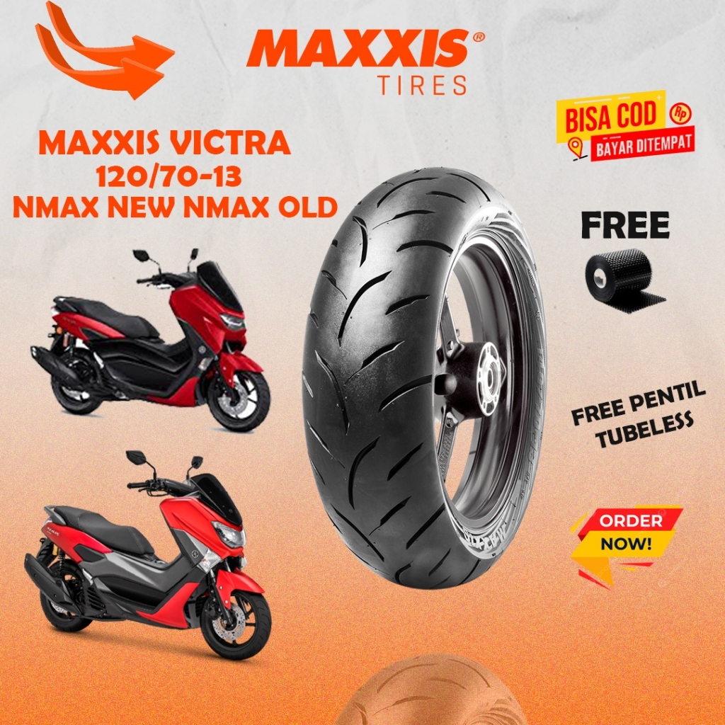 MAXXIS VICTRA 120 / 70 - 13 / BAN MAXXIS 120/70-13 / 120-70-13 TUBELESS BAN LUAR / BAN DEPAN NMAX