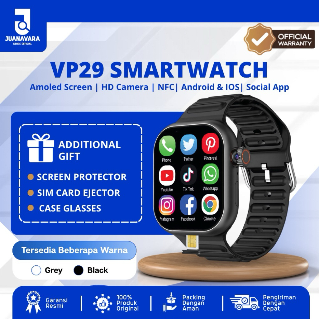 JUANAVARA STORE-Android VP29 4G/5G Smartwatch Built in Gps 2.29inch Amoled Screen 3GB+32GB Simcard w