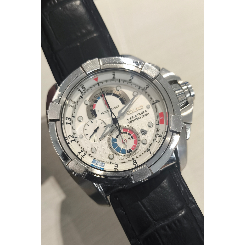 Seiko Velatura SPC005P1 Yachting Timer Chronograph White Dial Second Mulus