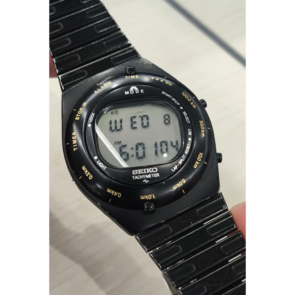 LEPAS KOLPRI Seiko Giugiaro A828-4000 Digital Speedmaster Rare Second Ciamik