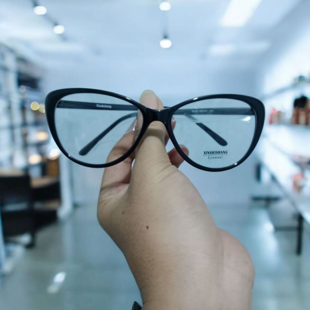 Kacamata Cat Eye Anti Radiasi /. Kacamata Korea Wanita / Cat Eye Eyeglass KC ~ 6336 Xinshishang