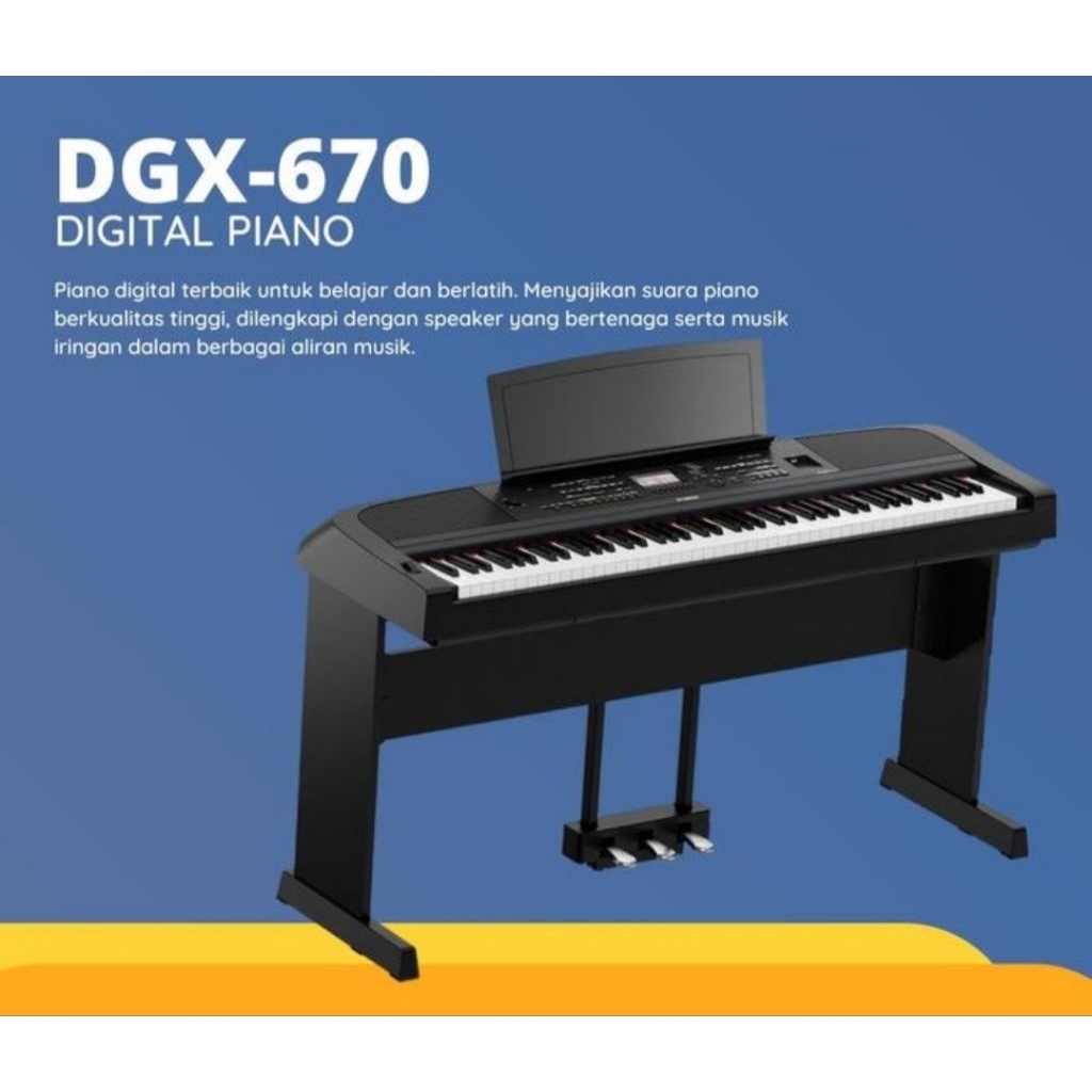 YAMAHA PORTABLE GRAND PIANO DGX-670/DGX670/DGX 670 SERIES (FREE BANGKU PIANO IMPORT)