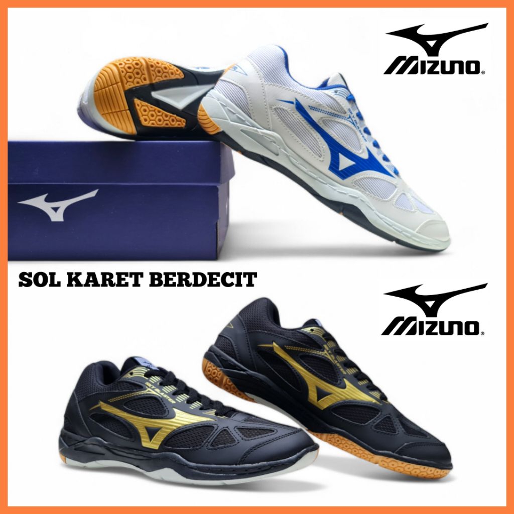 SEPATU OLAHRAGA BULUTANGKIS SOL DI JAHIT SEKELILING / SEPATU BADMINTON VOLI LARI MIZUNO SOL BERDECIT