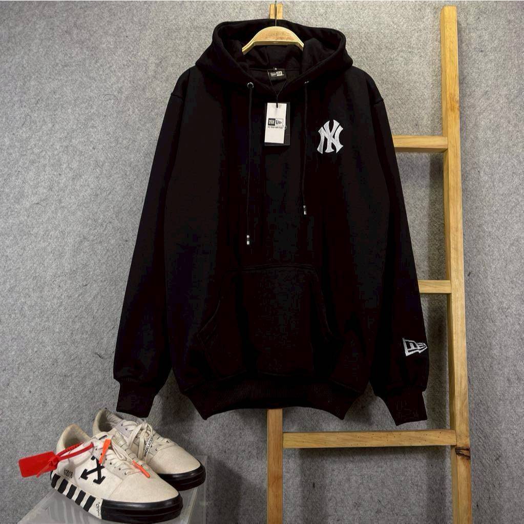 MLB NY Hoodie Katun Hitam (Second Brand)