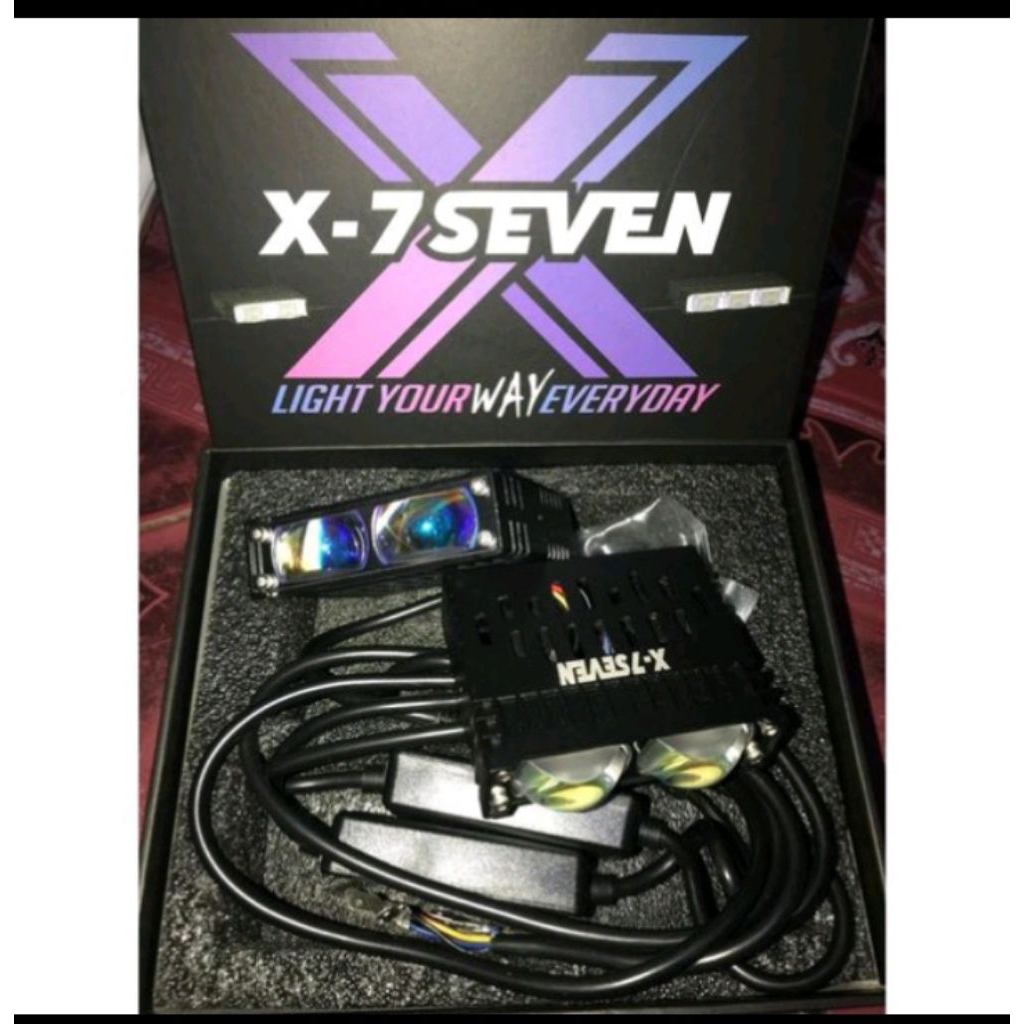 LAMPU SOROT X-7SEVEN X-S2 PRO 2MATA LENSA BLUE LENZ 2MATA SLIM