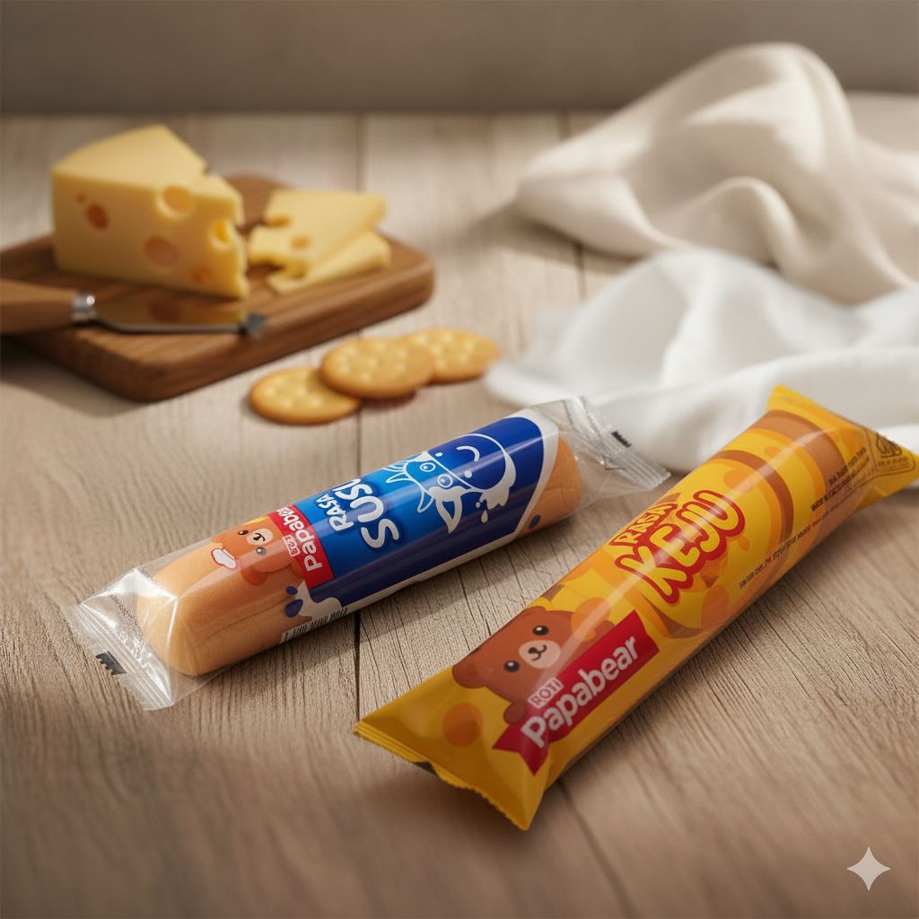 Papabear Mix Pack – Roti Lembut Keju & Susu | Snack Viral Shopee | Camilan Praktis & Murah