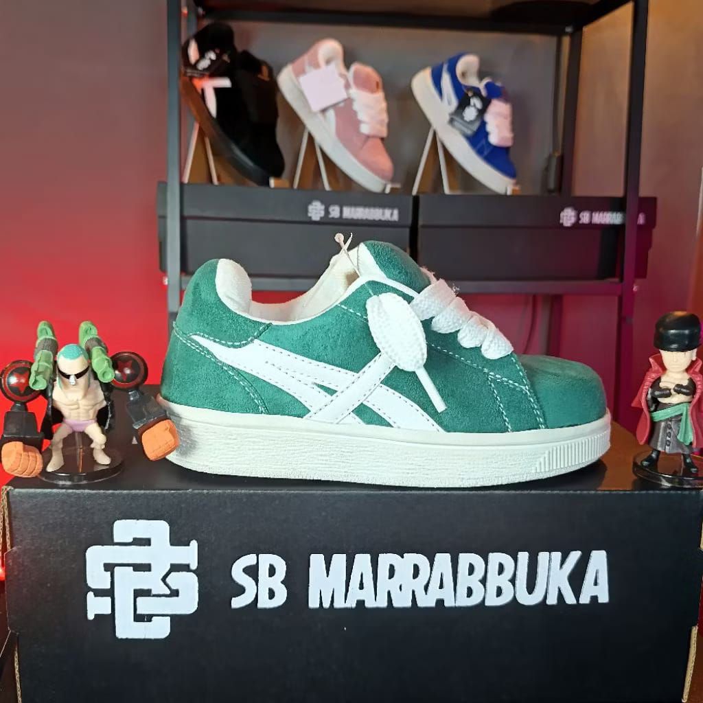 Sepatu Sneakers Skate SB Original Dengan Tali Gendut Sepatu Gemuk Bahan Suede Warna Hijau Biru Pink 