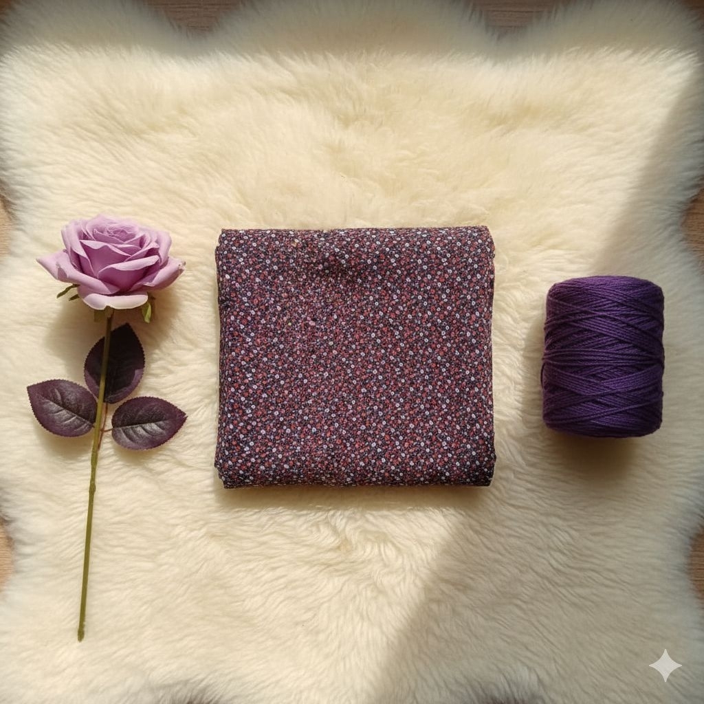 Kain Ceruty Sifon Premium Motif Bunga Daisy Kecil Meteran - Bahan Dress Kebaya Outer Akt