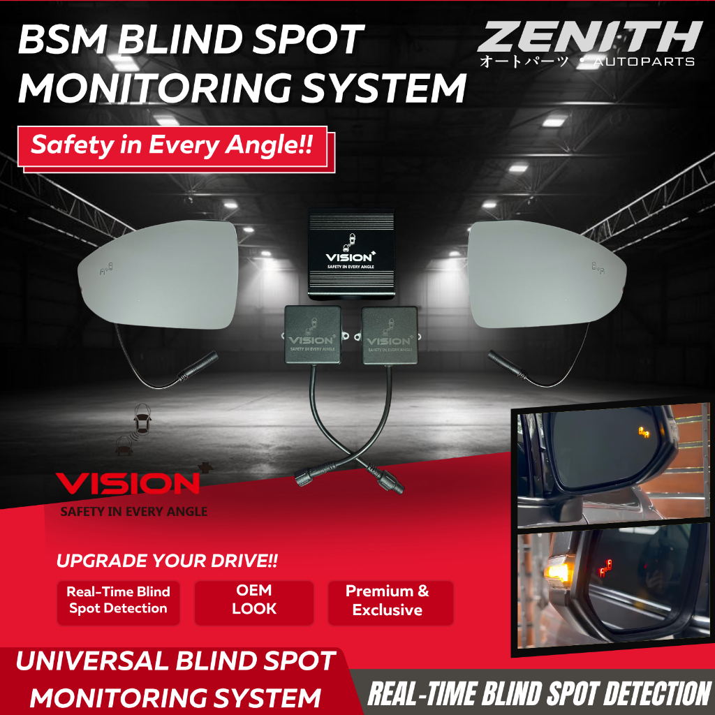 BSM Blind Spot Monitoring System Spion Mobil Universal / Sensor Deteksi Titik Buta Mobil VISION for 