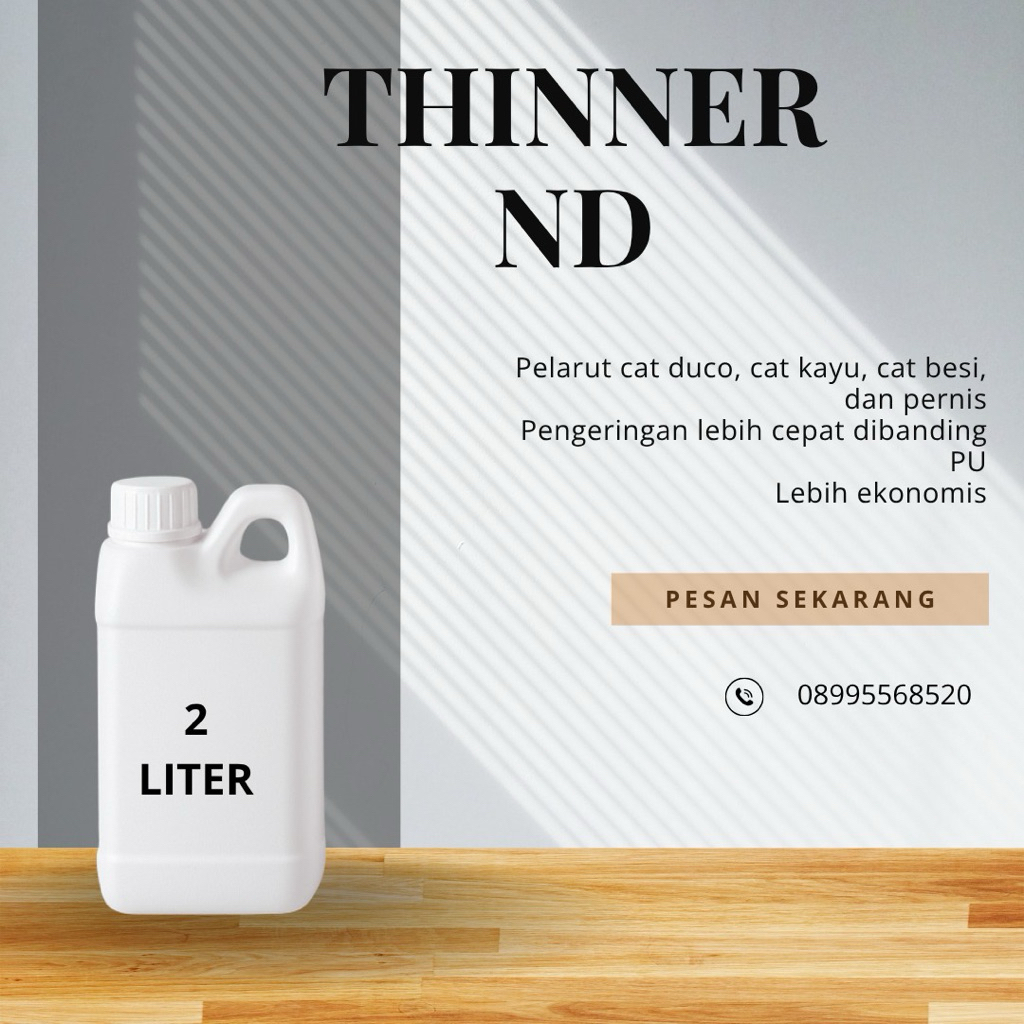 THINNER ND 2 Liter | Thinner Cat Mobil - Motor - Pagar - Kayu | Thinner Berkualitas