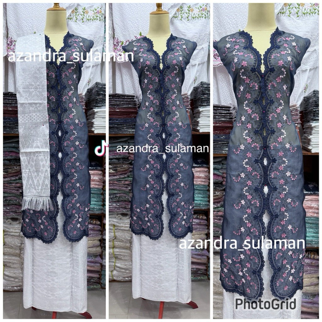 bahan kebaya panjang bordir suji bukittinggi padang