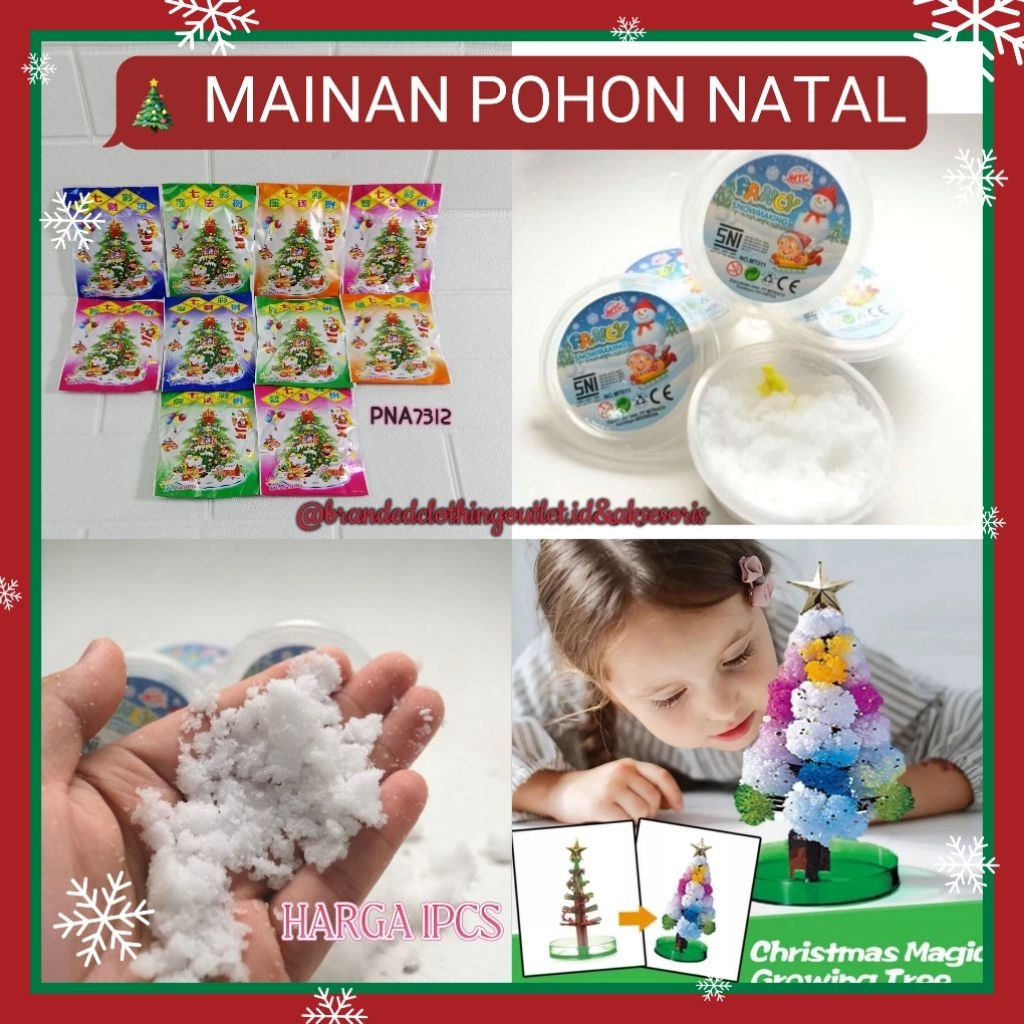 (1PCS) MAINAN POHON NATAL / MAINAN MAGIC SALJU NATAL / POHON NATAL KERTAS AJAIB / MAINAN SALJU BUATA
